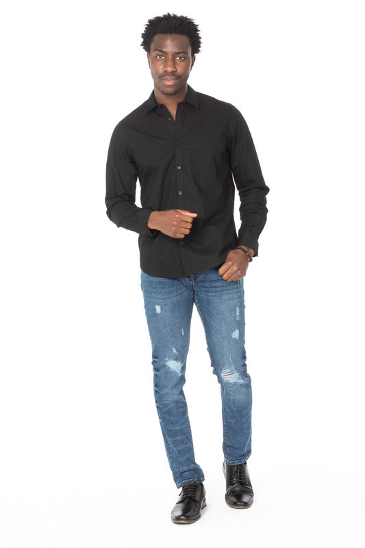 Men's Distressed Taper Denim Jeans