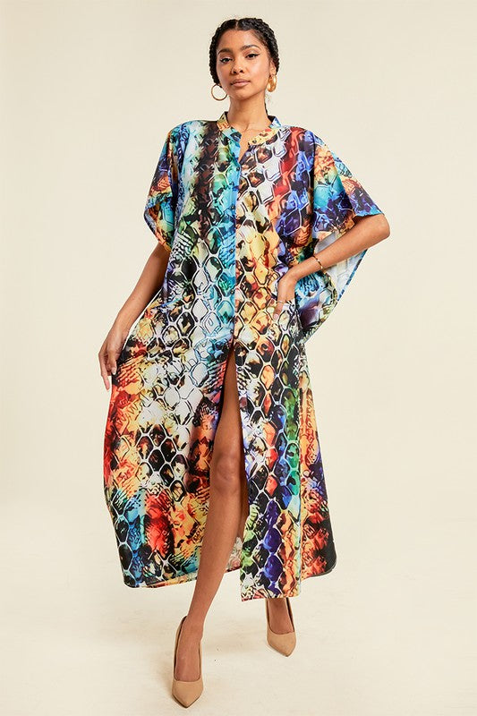 Women's Printed Oversized Maxi Dress