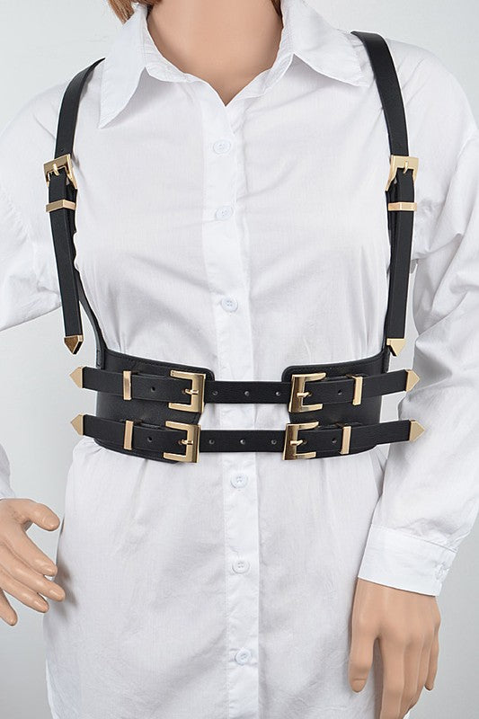 Multi Buckle Plus Size Harness Belt