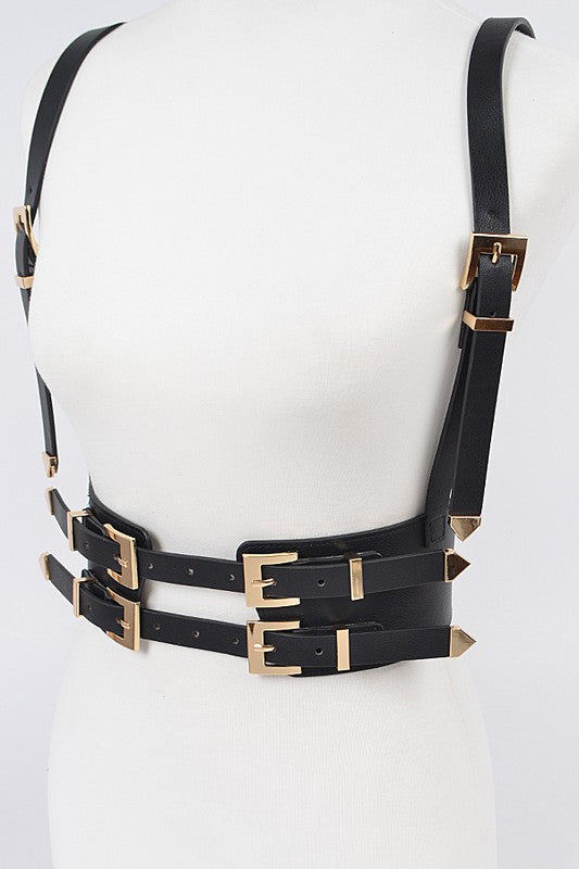 Multi Buckle Plus Size Harness Belt