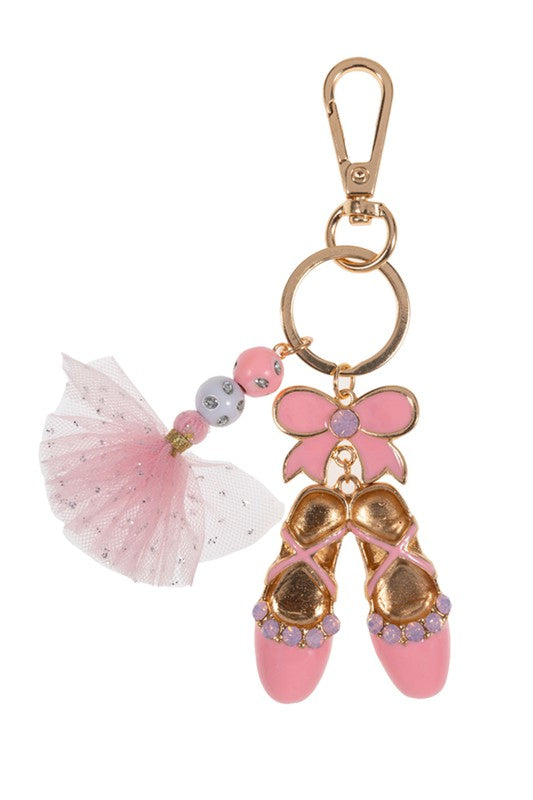 Kids Ballet Shoes  Ribbon Keychains
