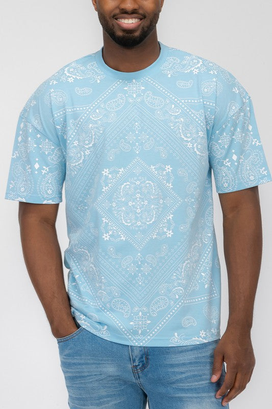 Weiv Men's Bandana Print Casual Shirt