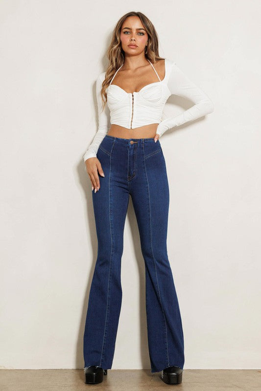 Women's High Waisted Flare Denim Jeans