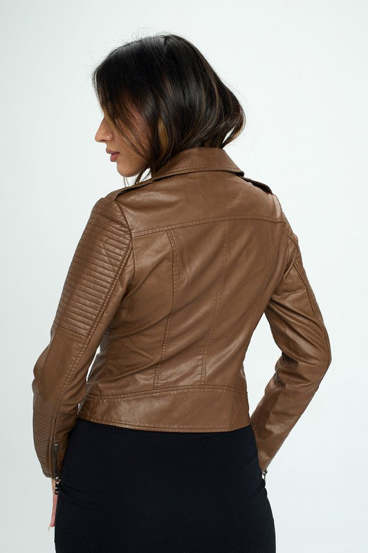 Women's Forever Happier Vegan Leather Jacket