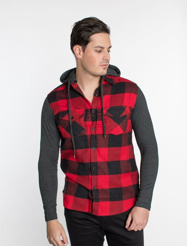 Red flannel hoodie cheap mens