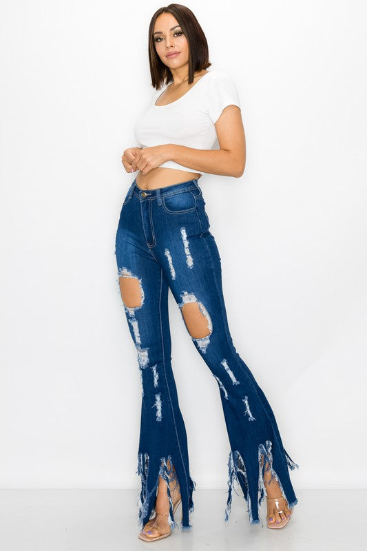 Jeans fringe sale bottom