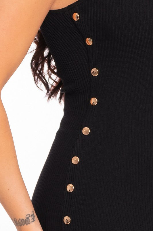 Women's Snap Open Sleeve Button Down Midi Dress