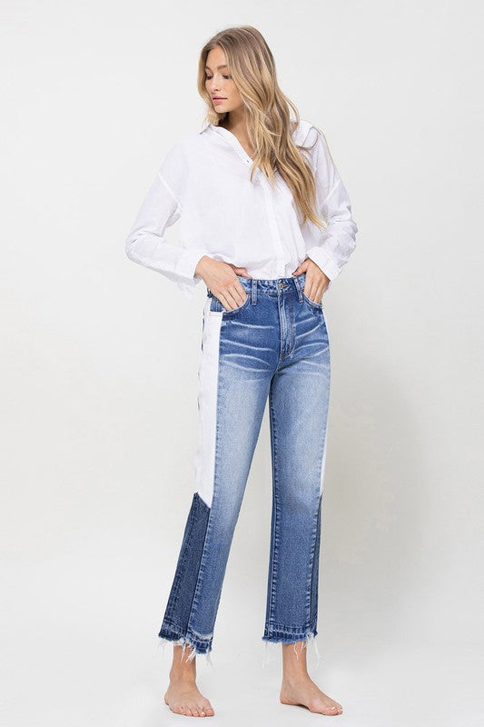 Women's Super-High Rise Straight Crop Denim Jeans