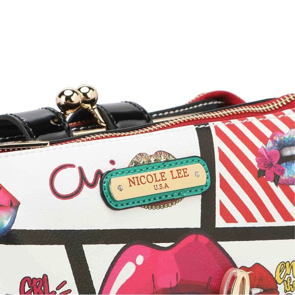 Nicole Lee's Sugar Lip Kiss Lock Crossbody Handbag