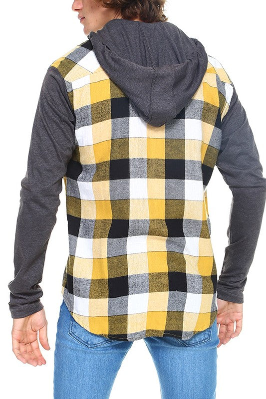 Men's Flannel Shirt Hoodie