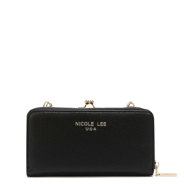 Nicole Lee Signature Kiss Lock Crossbody Wallet