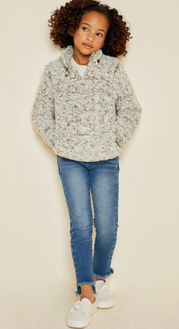 Girls Long Sleeve Fleece Pullover Sweater