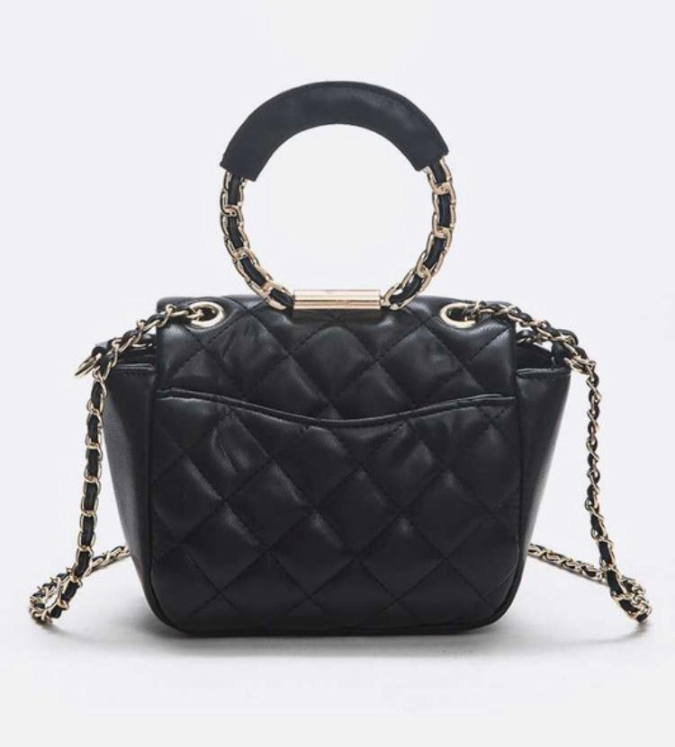 Top Handle Quilted Iconic Shoulder Bag